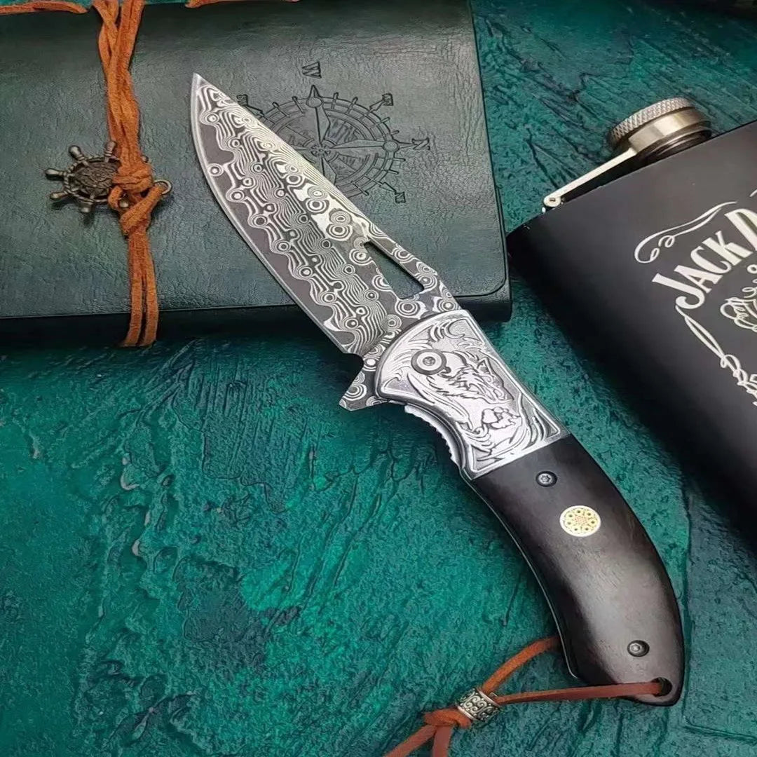 Damascus Steel Folding Knife