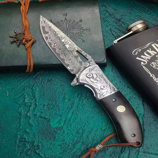 Damascus Steel Folding Knife