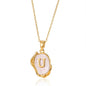 A-Z Alphabet Gold Plated Stainless Steel Pendant Necklace