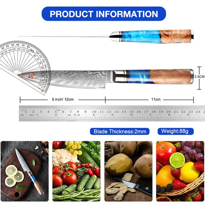 5 Inch Small Kitchen Knife VG10 Damascus Steel